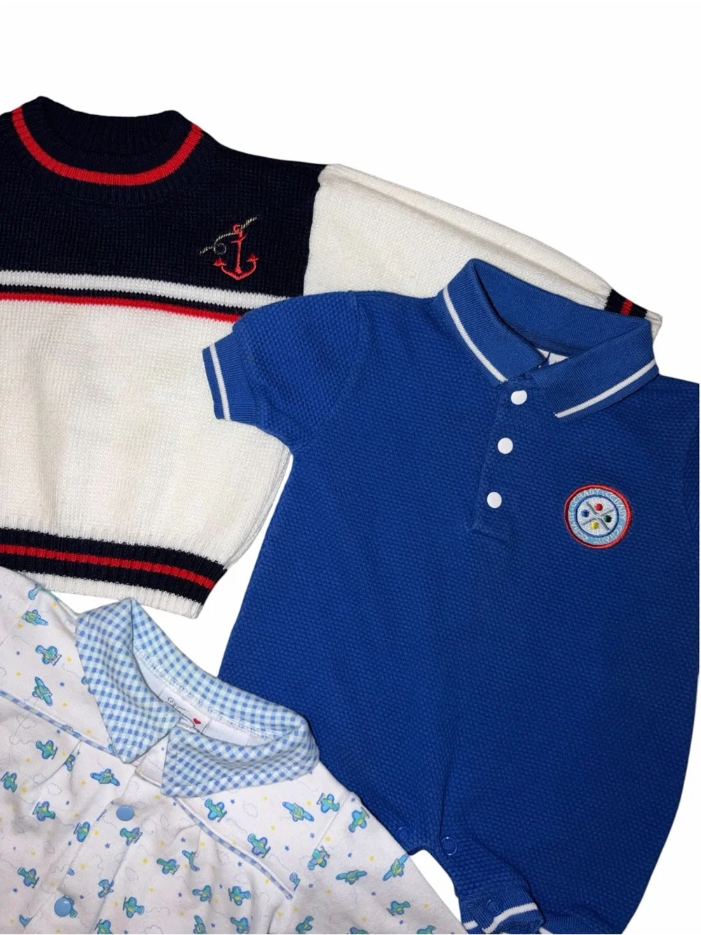 Vintage Y2K Baby Boy 0-6M 4pc Nautical Preppy Outfit Bundle Heritage Coastal